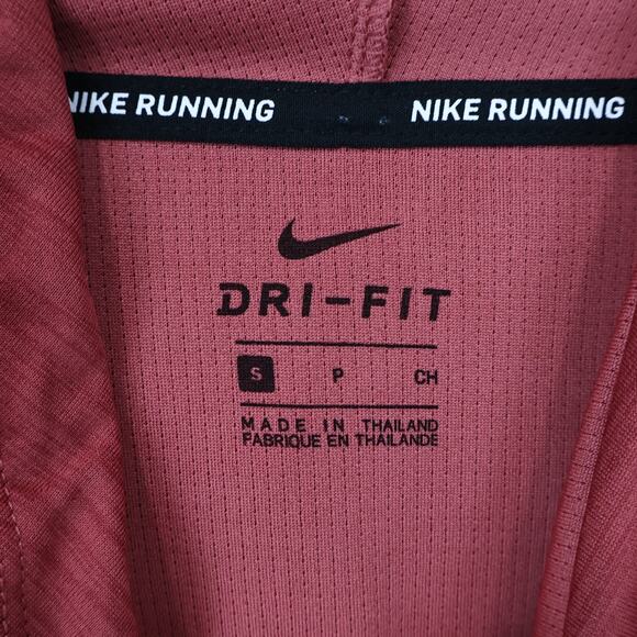 Nike Glam Metallic Hooded Funnel Neck Pullover Long Sleeve Red Gold Size Small - Picture 9 of 12